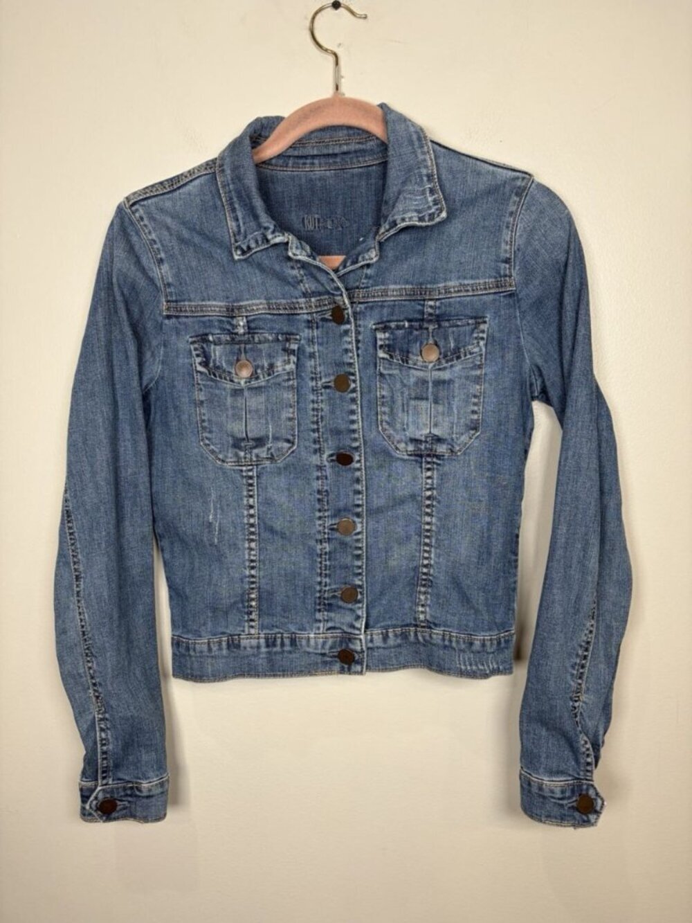Kut from the Kloth Amelia Denim Jacket Size Small Classic Jean Blue